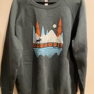 Ogunquit Maine Graphic Crewneck Sweater - Forest Green
